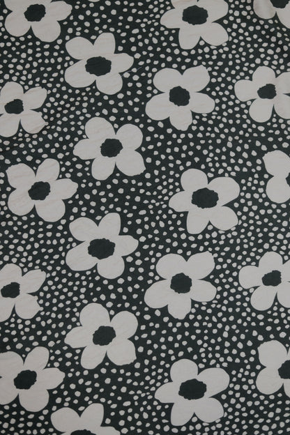 Blush Blossom Floral Dot Viscose Blend Fabric