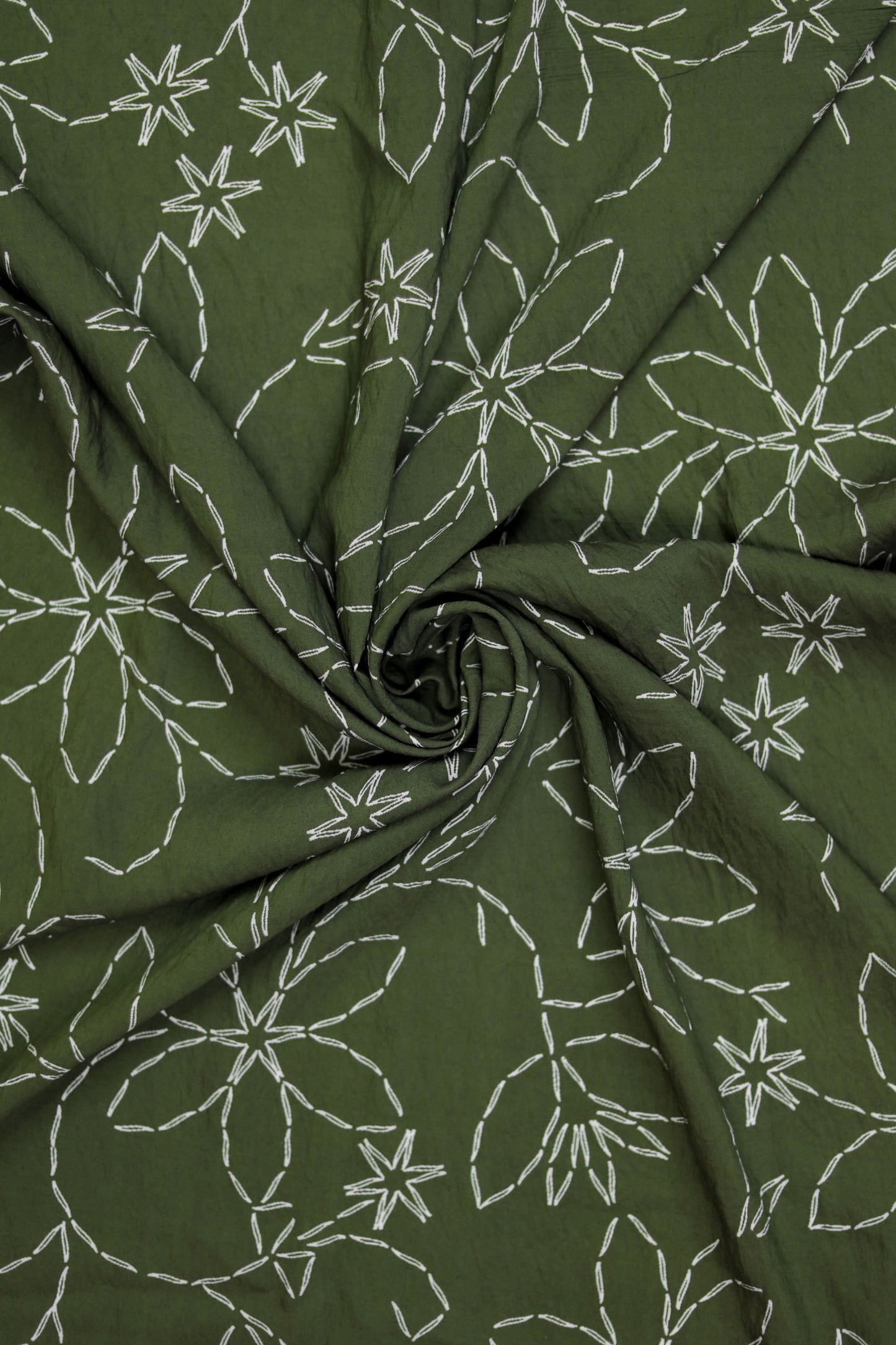 Noir Embroidery Floral Viscose Blend Fabric