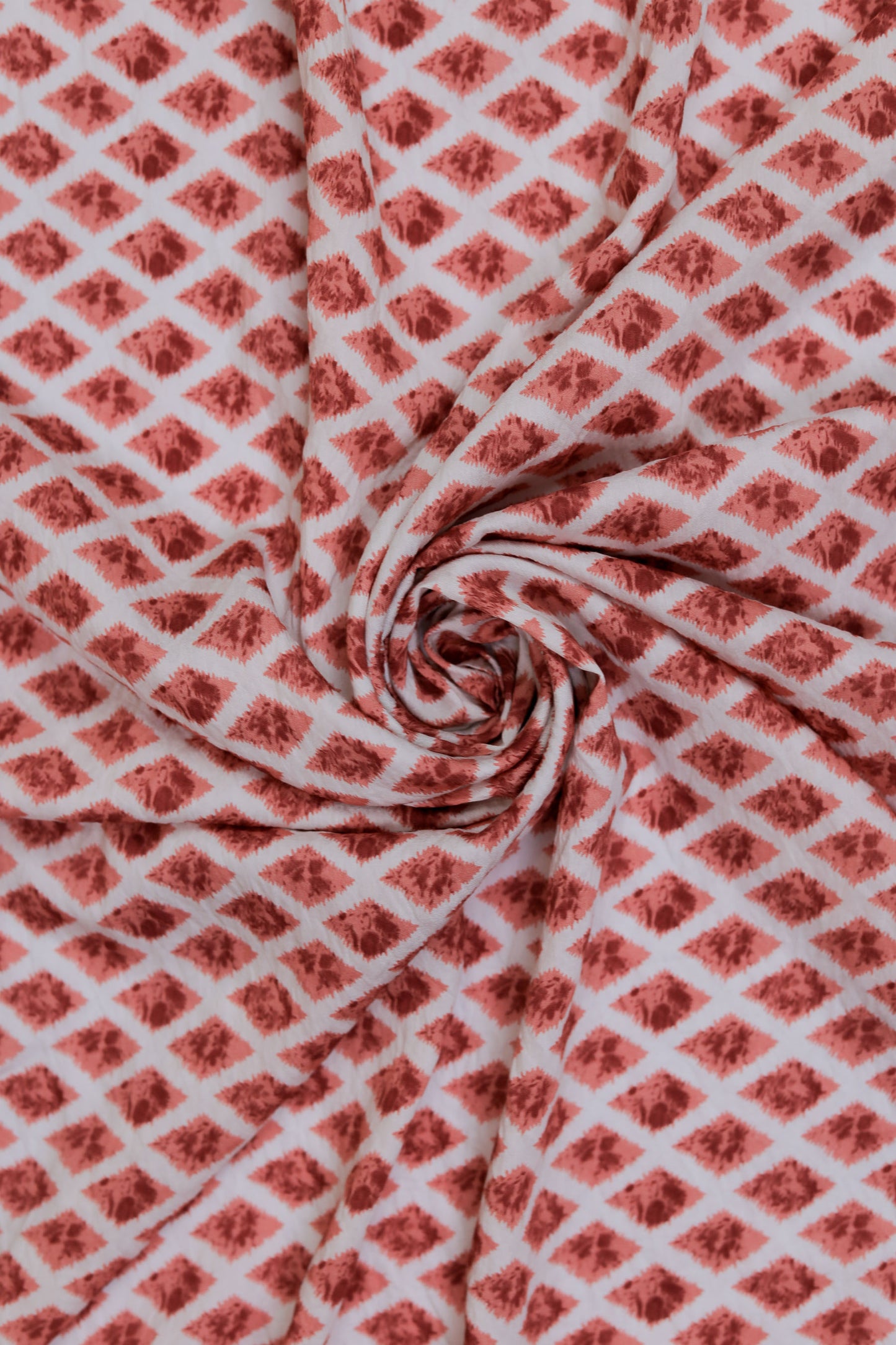 Diamond Drift Indigo Ikat Viscose Fabric