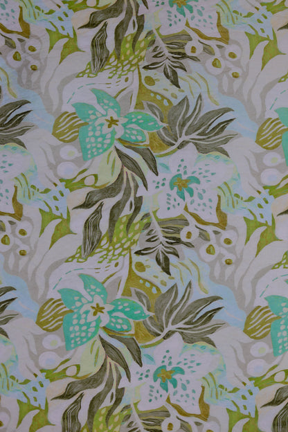 Blooming Breeze Tropical Viscose Blend Fabric