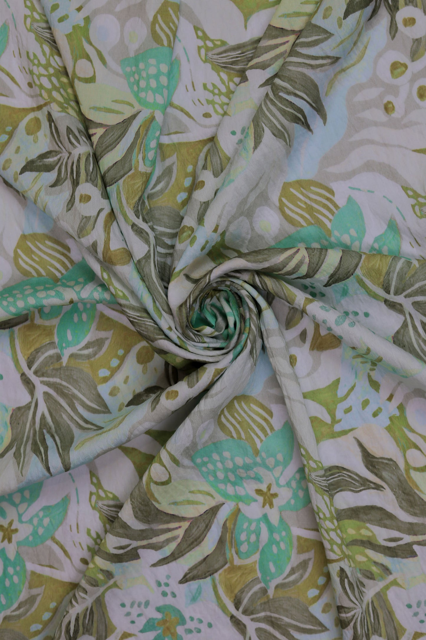 Blooming Breeze Tropical Viscose Blend Fabric