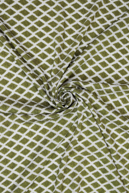 Diamond Drift Indigo Ikat Viscose Fabric