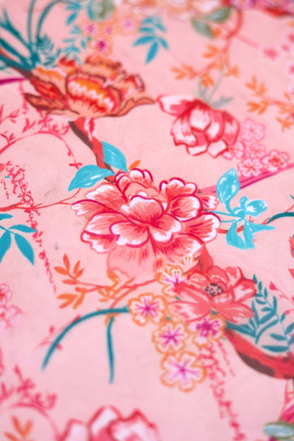 Peach Garden Tabby Fabric