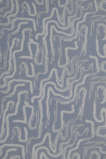 Zen Flow Abstract Brushstroke Viscose Blend Fabric