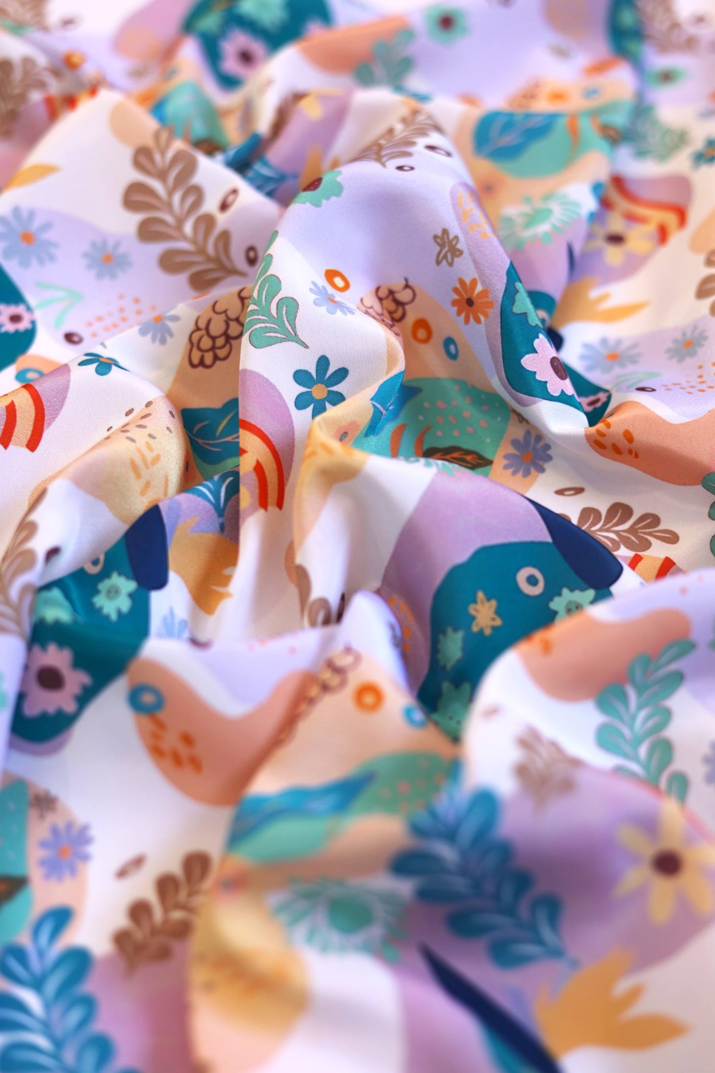 Botanic Breeze French Crepe Fabric