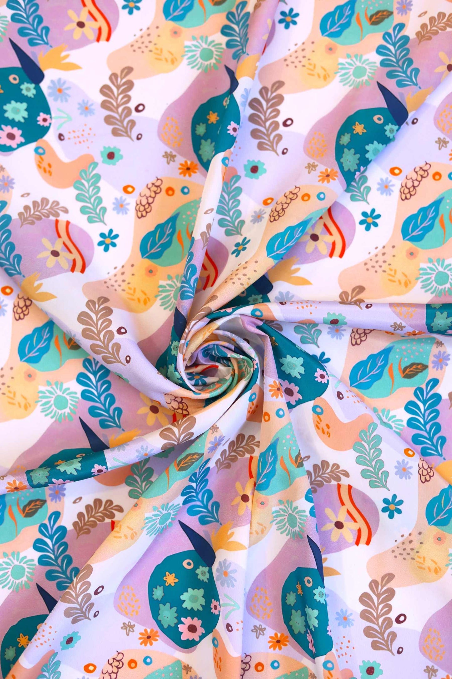 Botanic Breeze French Crepe Fabric