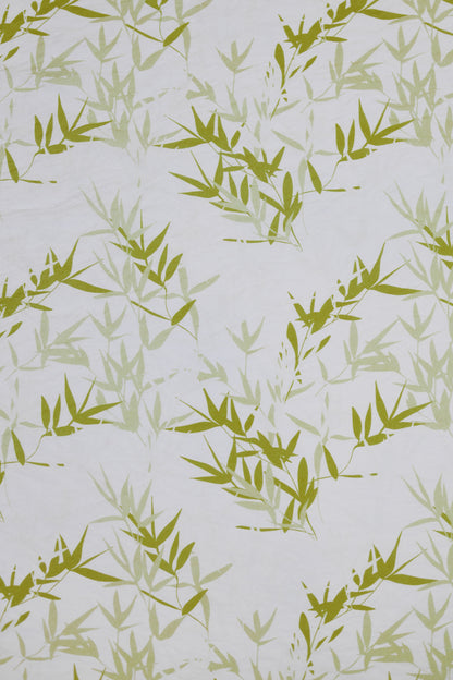 Amber Leaf Bamboo Print Viscose Blend Fabric