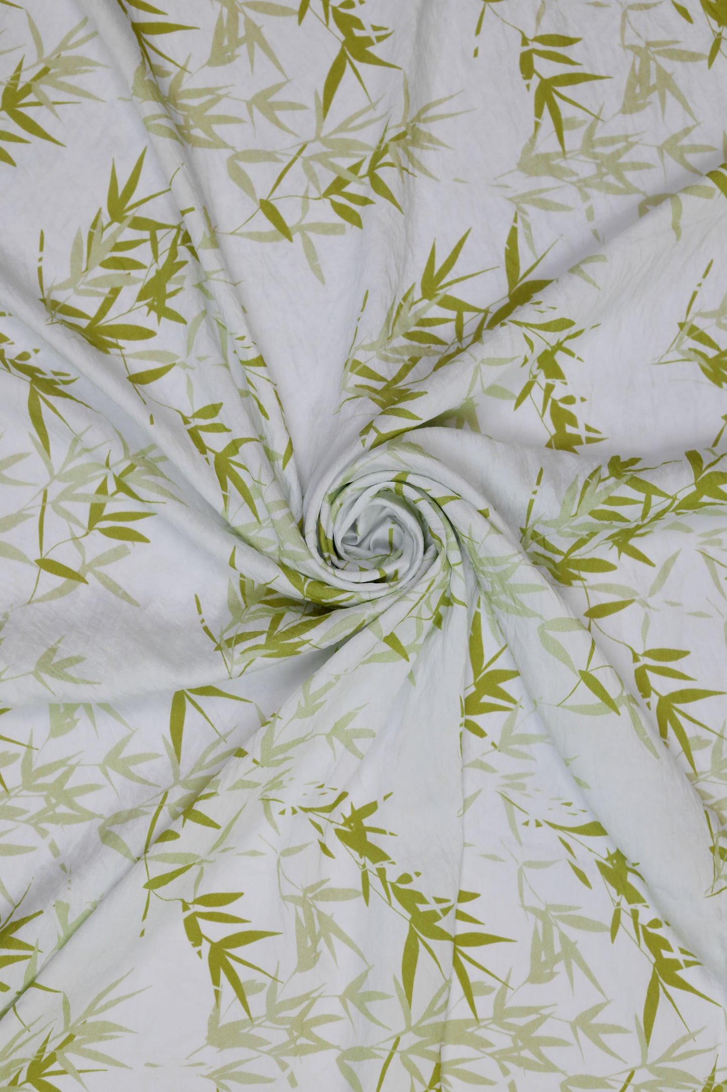 Amber Leaf Bamboo Print Viscose Blend Fabric