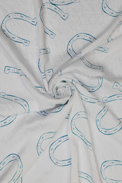 Horseshoe Luxe Minimal Printed Viscose Blend Fabric