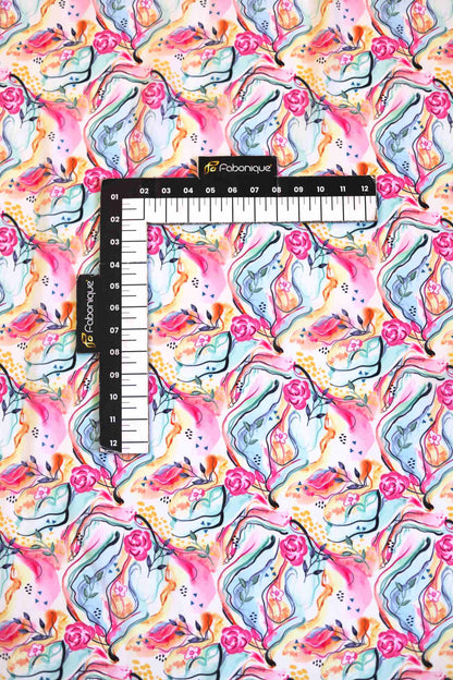 Floral Fantasy French Crepe Fabric
