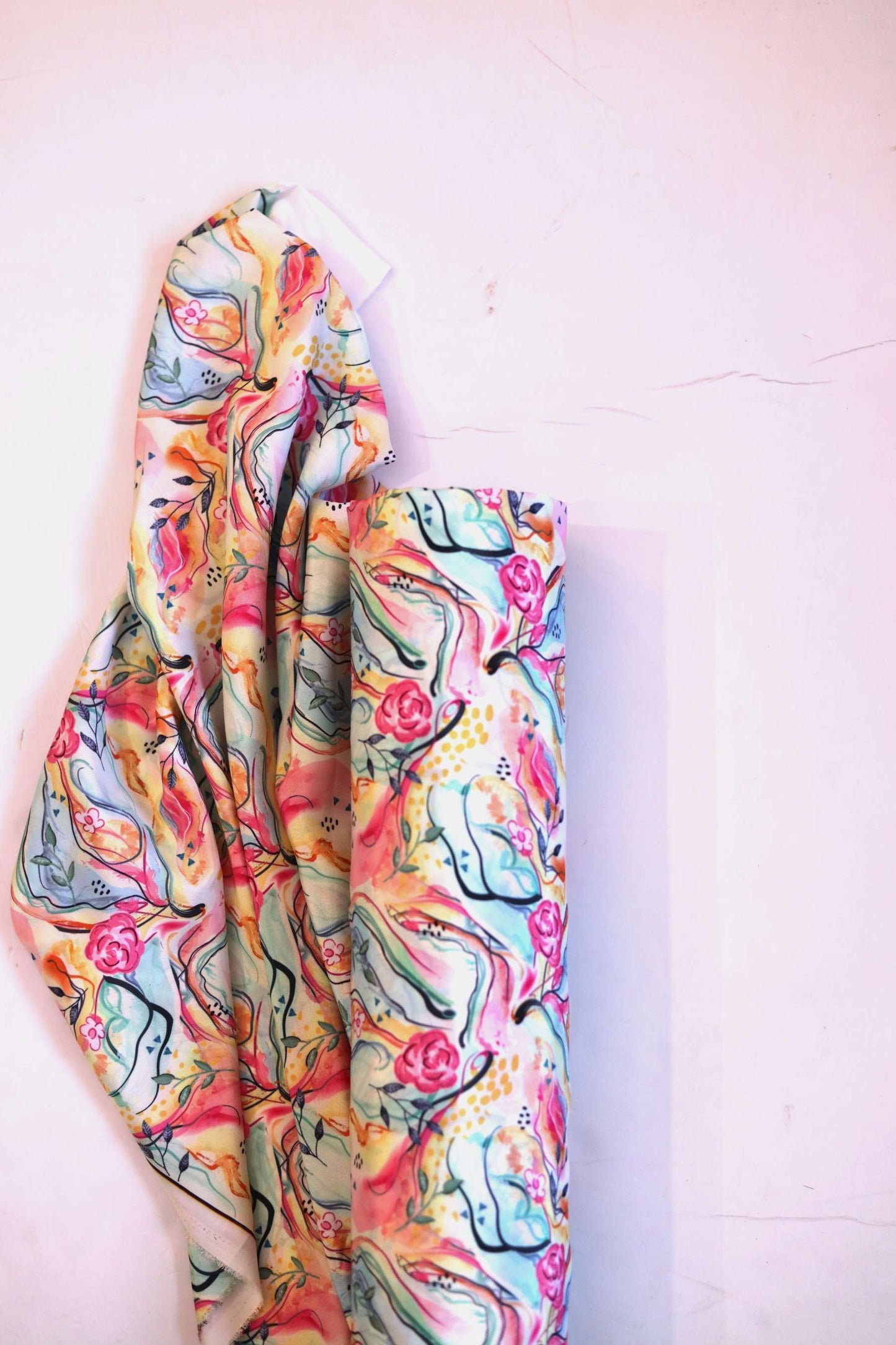 Floral Fantasy French Crepe Fabric