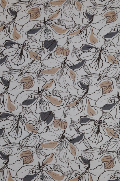 Vintage Garden Viscose Nylon Printed Fabric