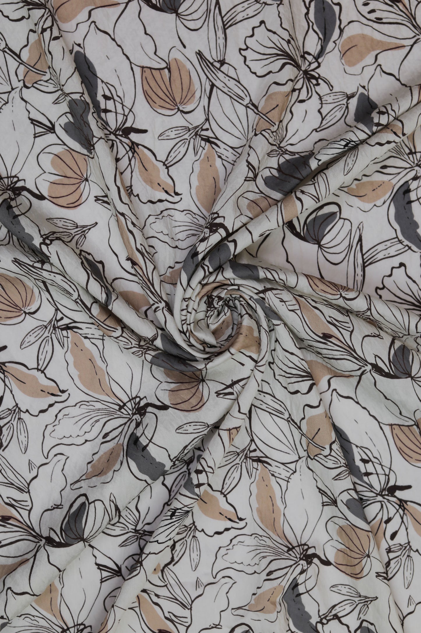 Vintage Garden Viscose Nylon Printed Fabric