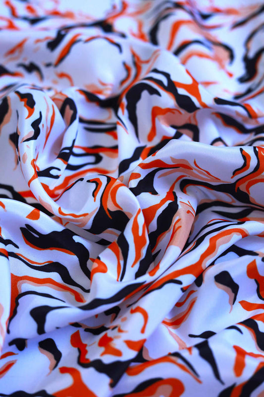 Blaze Flow French Crepe Fabric