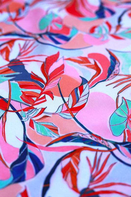 Sunset Flora French Crepe Fabric