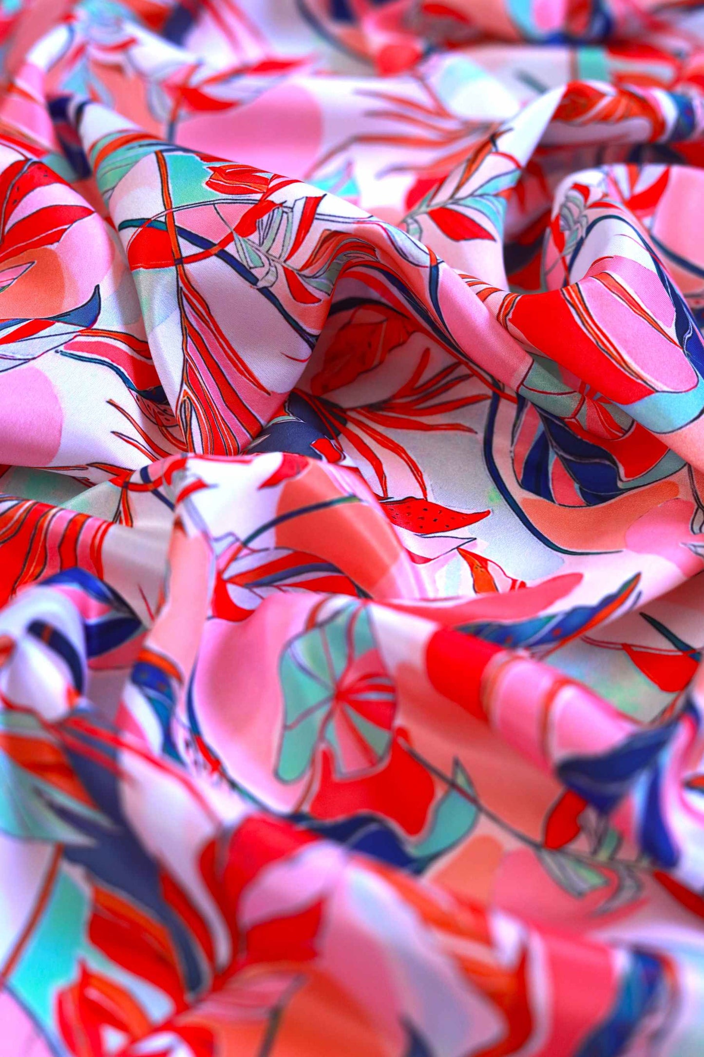 Sunset Flora French Crepe Fabric