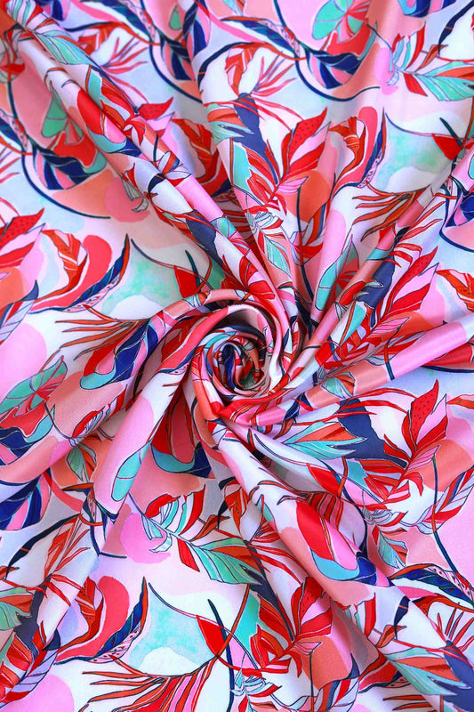 Sunset Flora French Crepe Fabric