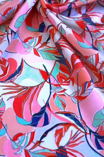 Sunset Flora French Crepe Fabric