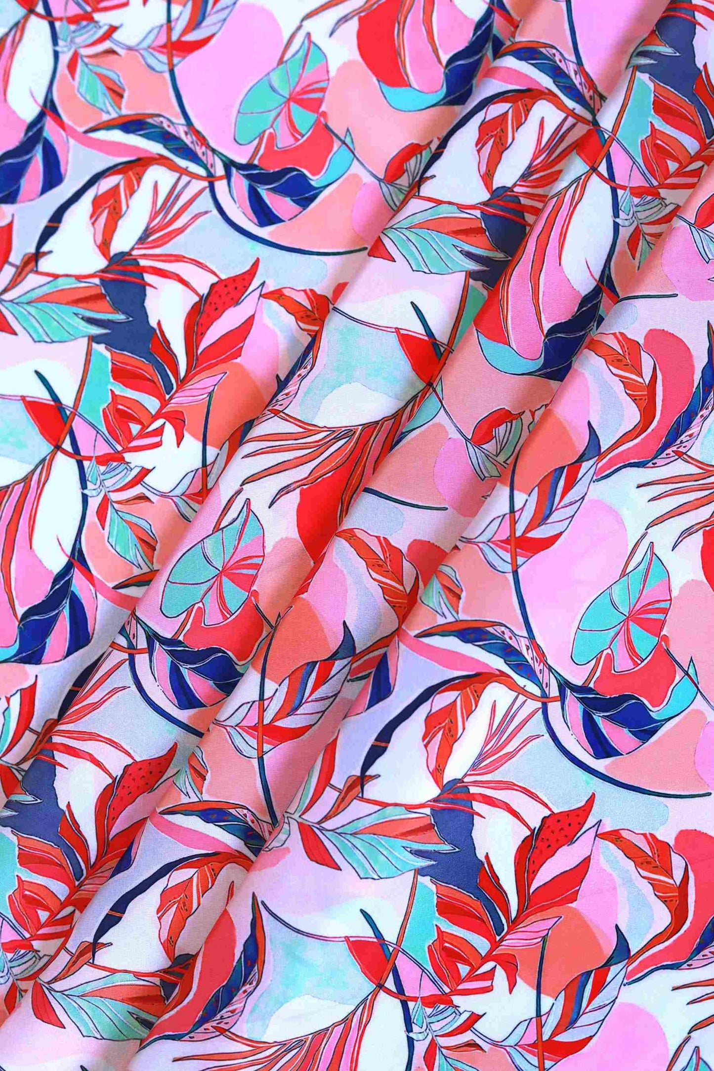 Sunset Flora French Crepe Fabric