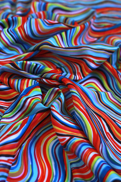 Spectrum Wave French Crepe Fabric