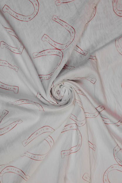 Horseshoe Luxe Minimal Printed Viscose Blend Fabric