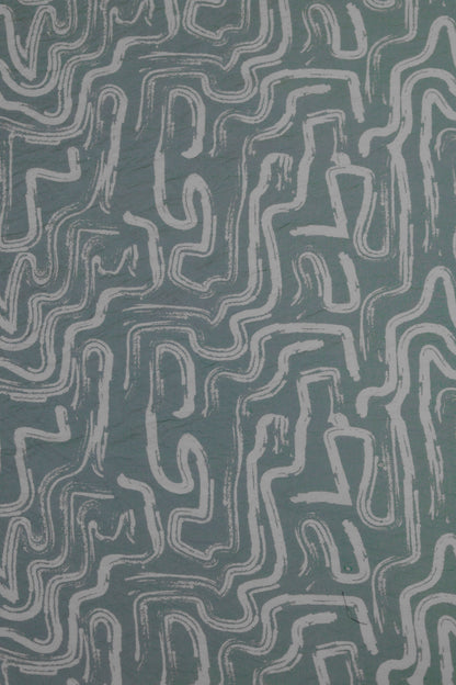 Zen Flow Abstract Brushstroke Viscose Blend Fabric
