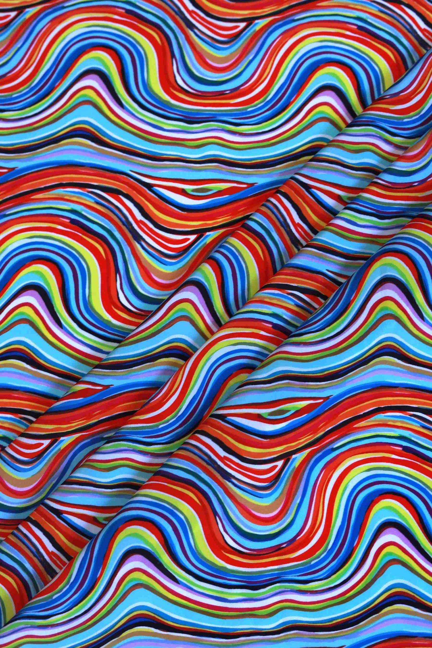 Spectrum Wave French Crepe Fabric