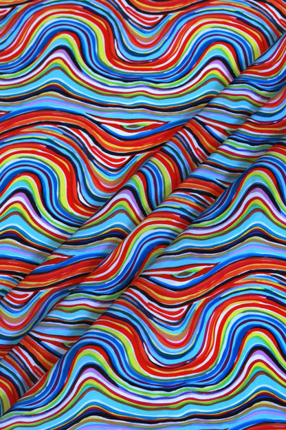 Spectrum Wave French Crepe Fabric