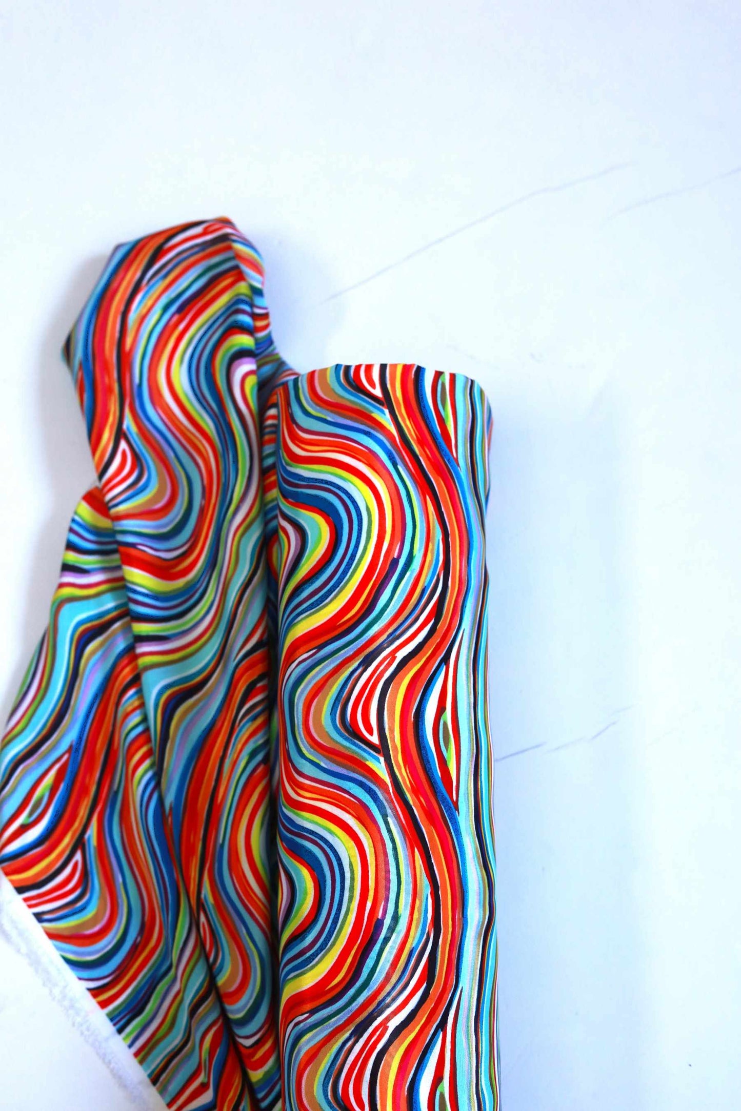 Spectrum Wave French Crepe Fabric