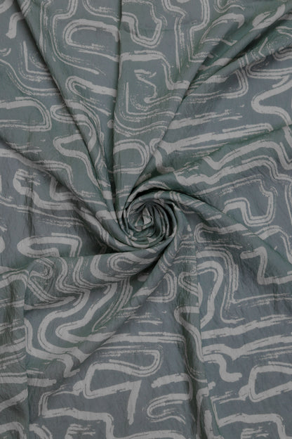 Zen Flow Abstract Brushstroke Viscose Blend Fabric