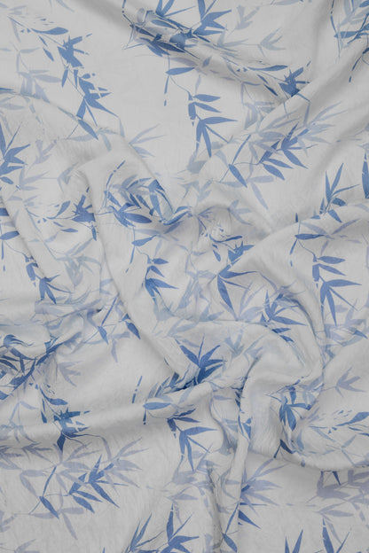 Amber Leaf Bamboo Print Viscose Blend Fabric