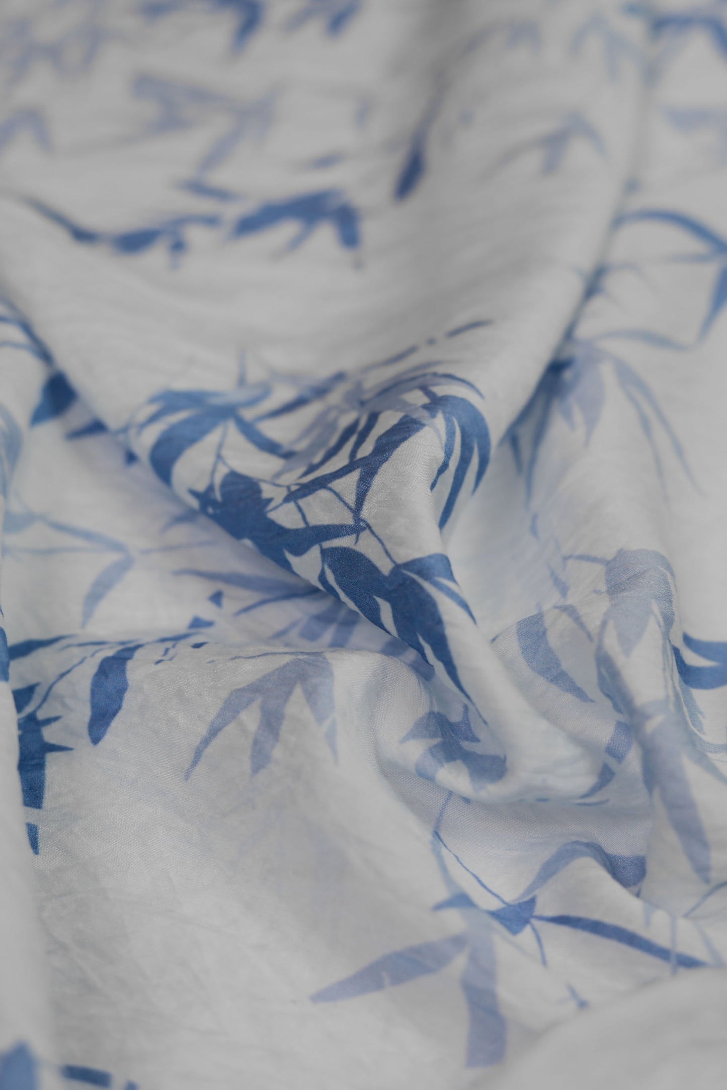 Amber Leaf Bamboo Print Viscose Blend Fabric