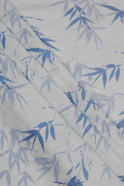 Amber Leaf Bamboo Print Viscose Blend Fabric