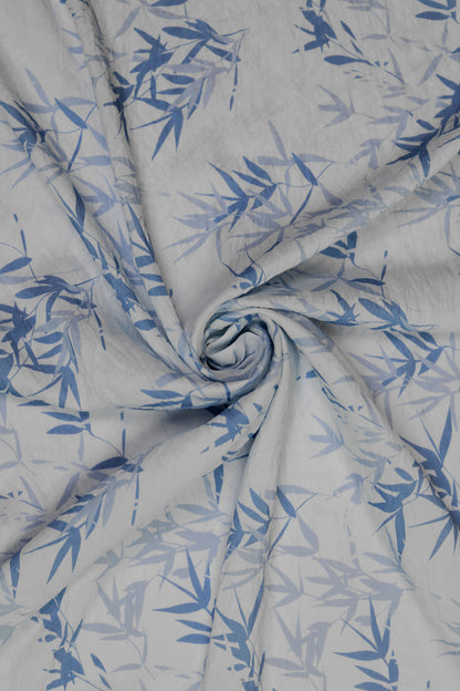 Amber Leaf Bamboo Print Viscose Blend Fabric