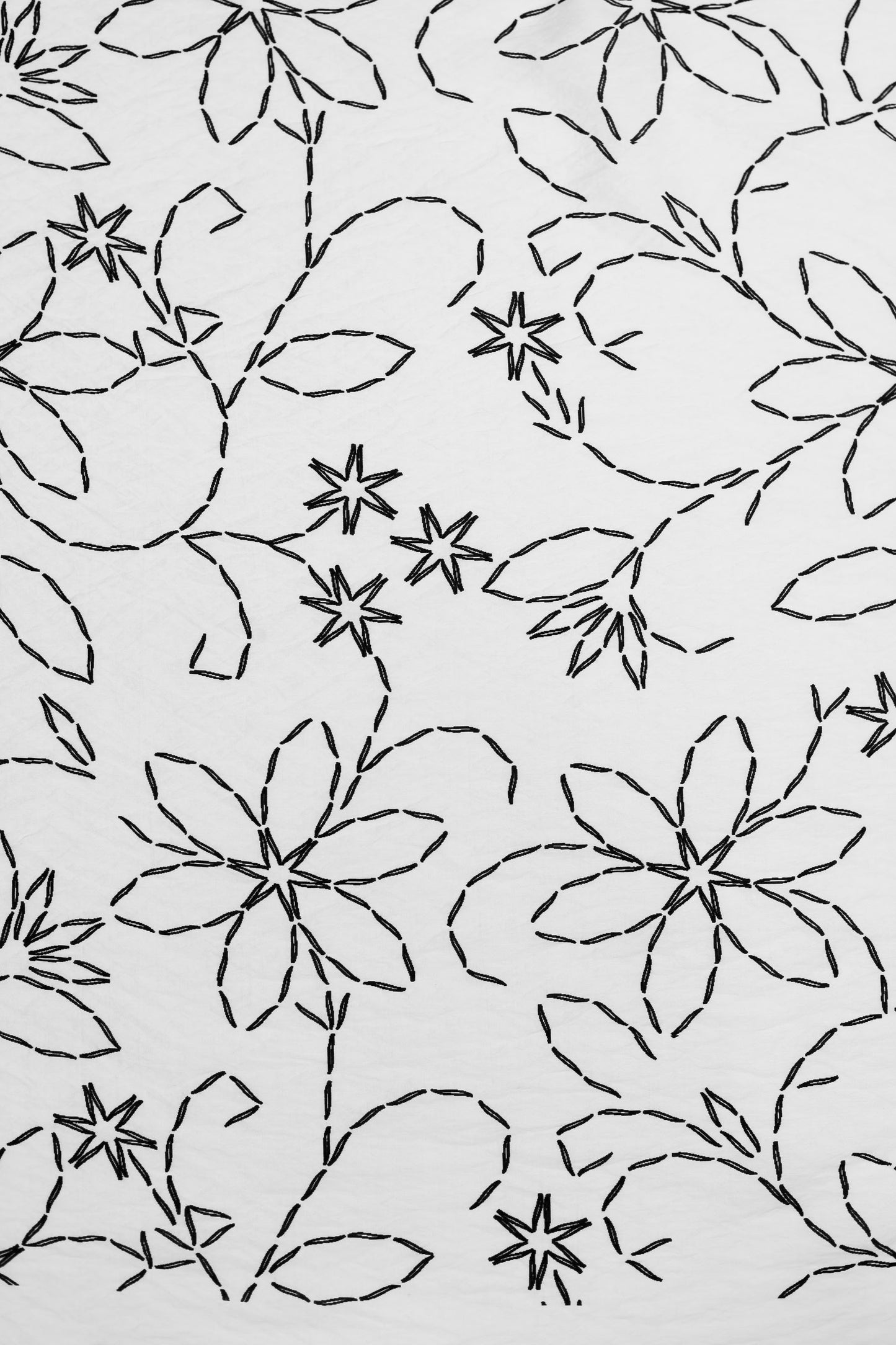 Noir Embroidery Floral Viscose Blend Fabric