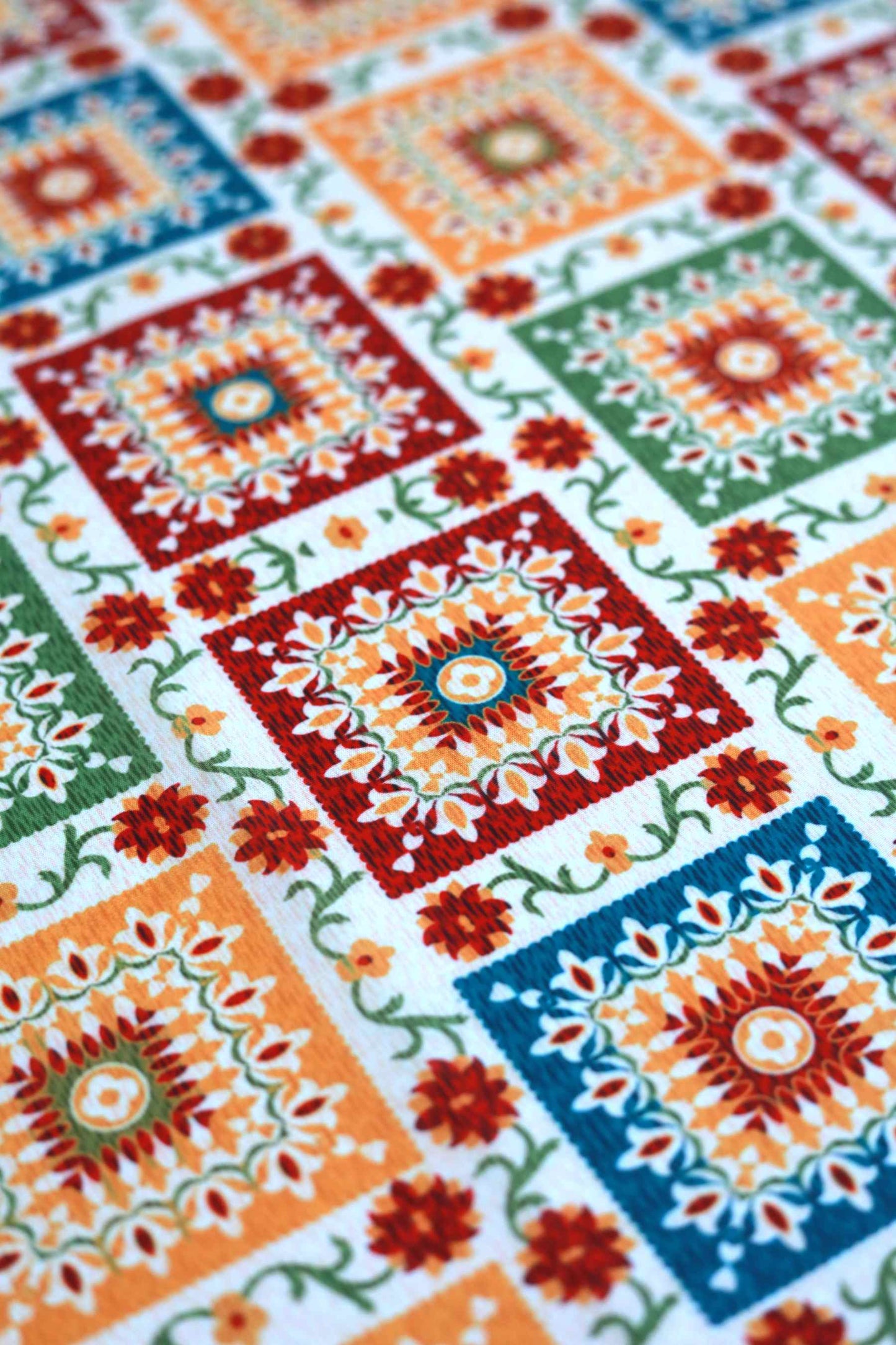 Royal Blockscape Muslin Fabric