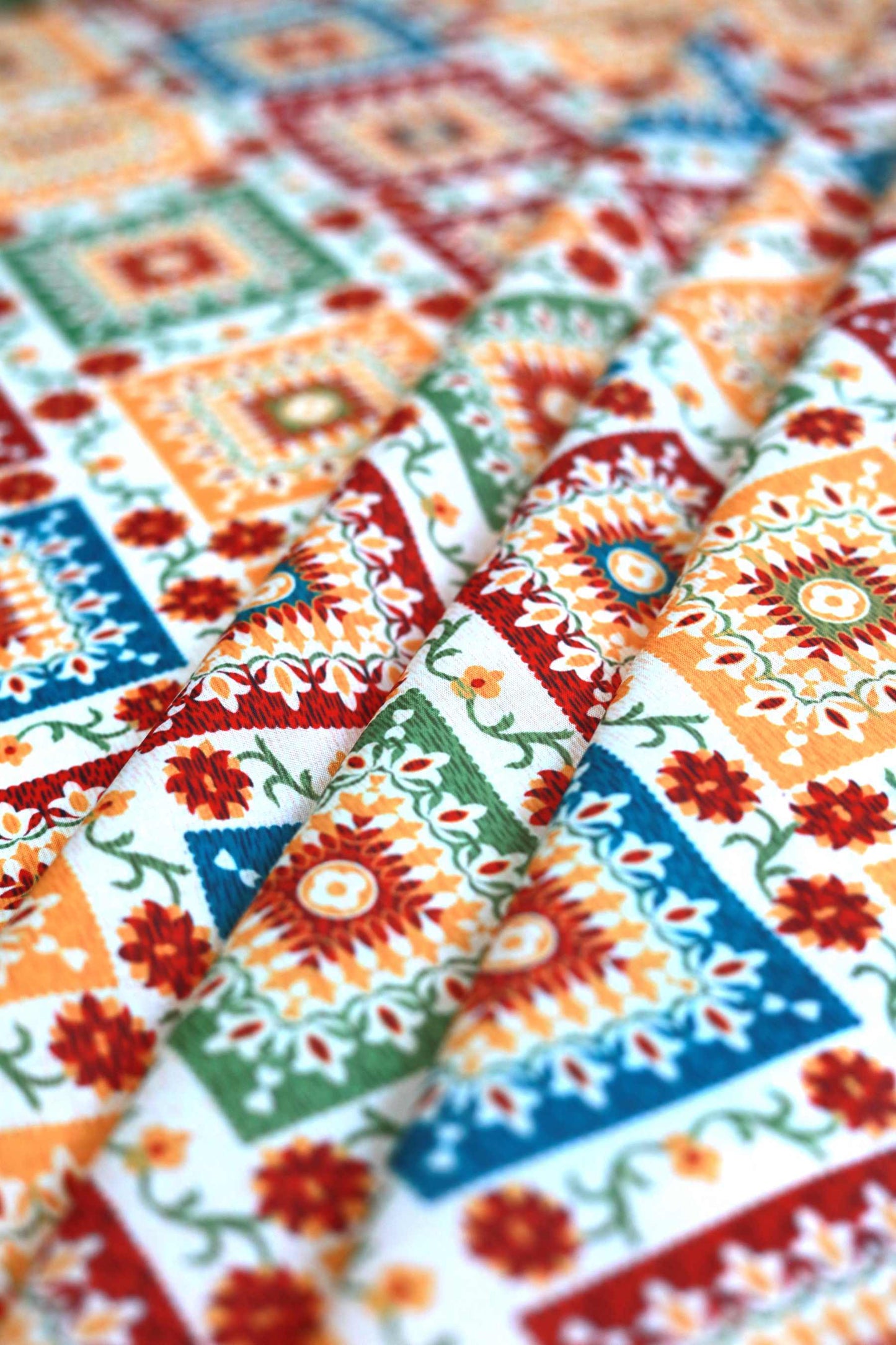 Royal Blockscape Muslin Fabric