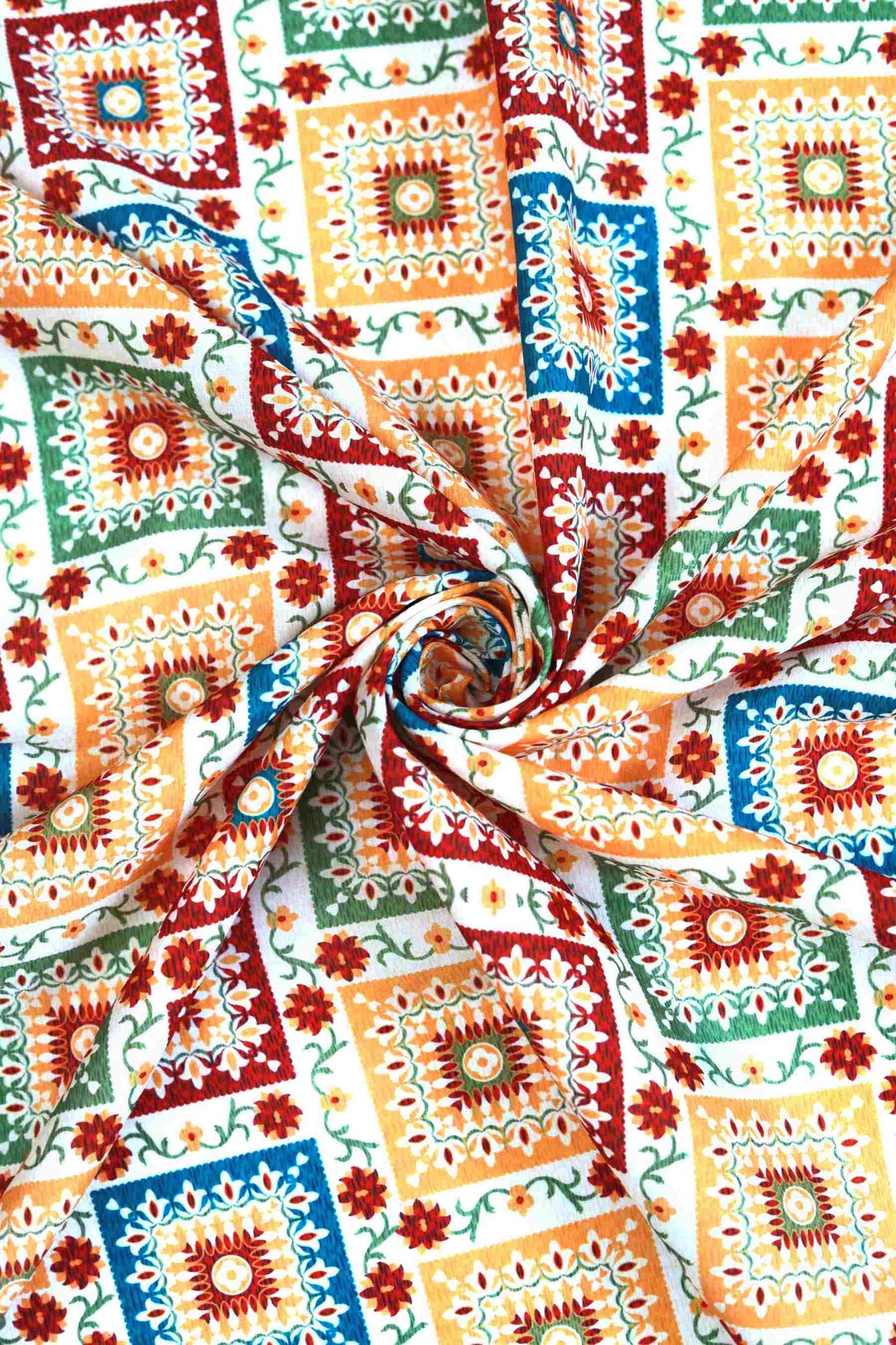 Royal Blockscape Muslin Fabric