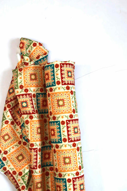 Royal Blockscape Muslin Fabric