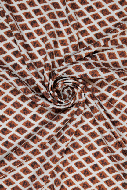 Diamond Drift Indigo Ikat Viscose Fabric