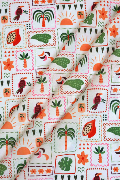 Tropical Tales Muslin Fabric