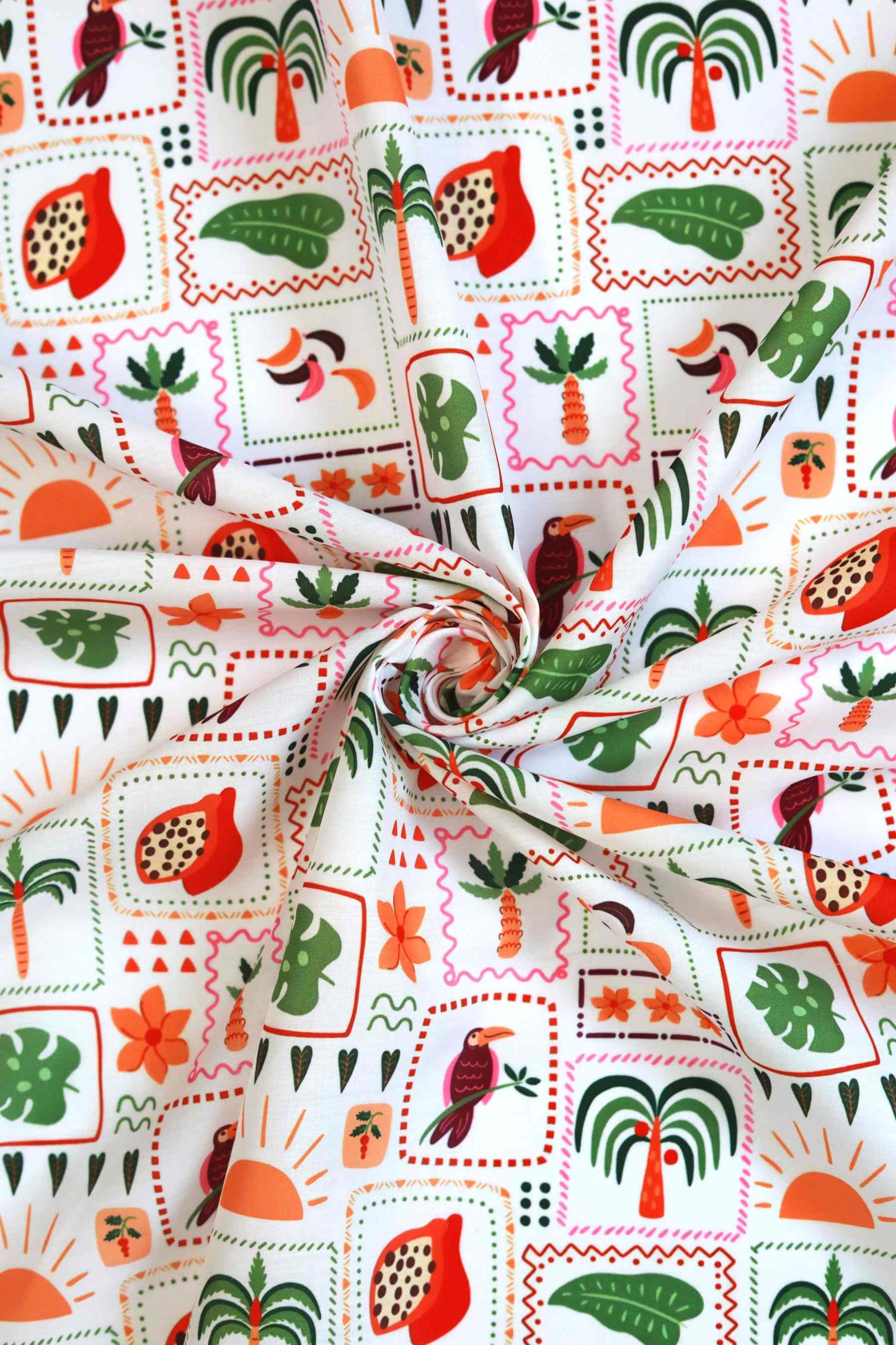 Tropical Tales Muslin Fabric
