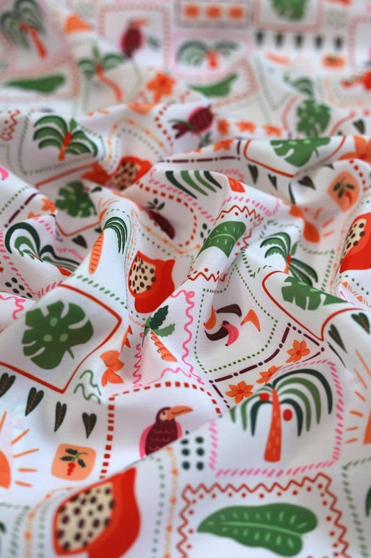 Tropical Tales Muslin Fabric