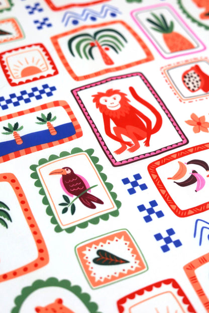 Safari Sketches Muslin Fabric