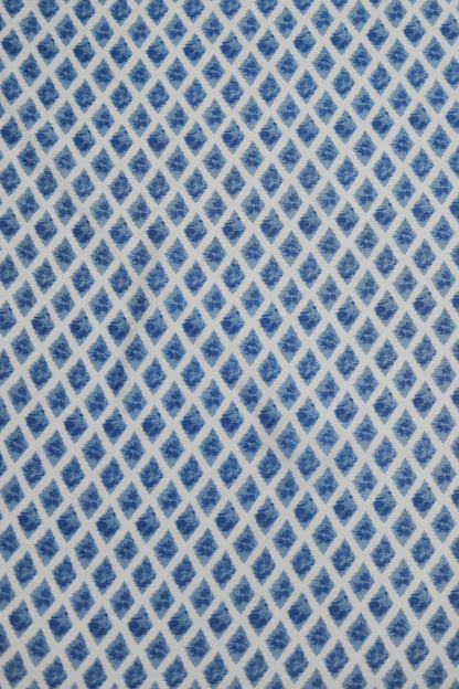 Diamond Drift Indigo Ikat Viscose Fabric