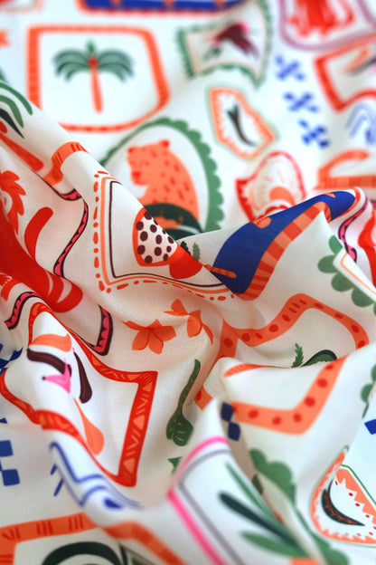 Safari Sketches Muslin Fabric