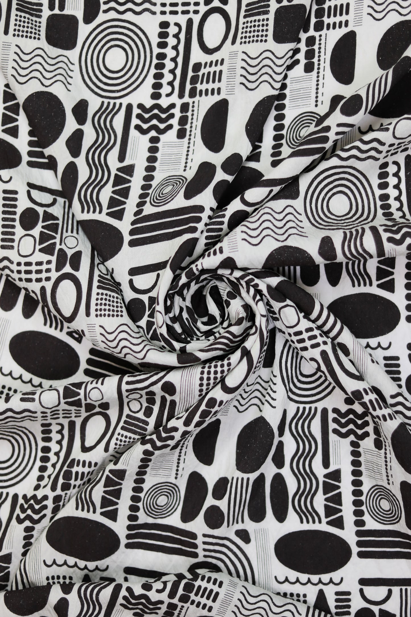 Tribal Mosaic Abstract Viscose Blend Fabric