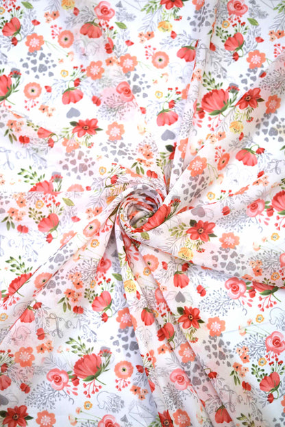 Coral Bloom Weightless Fabric