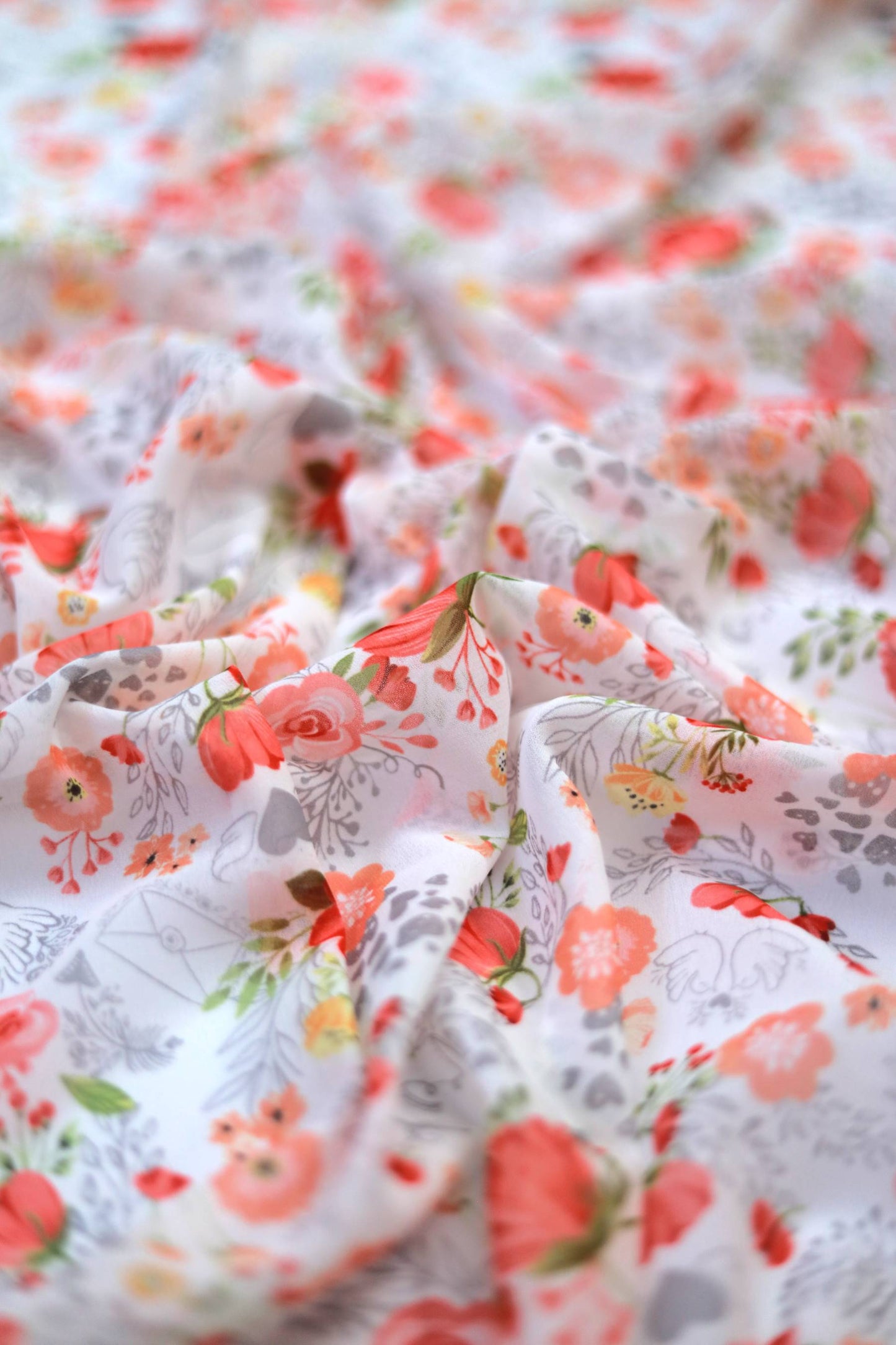 Coral Bloom Weightless Fabric