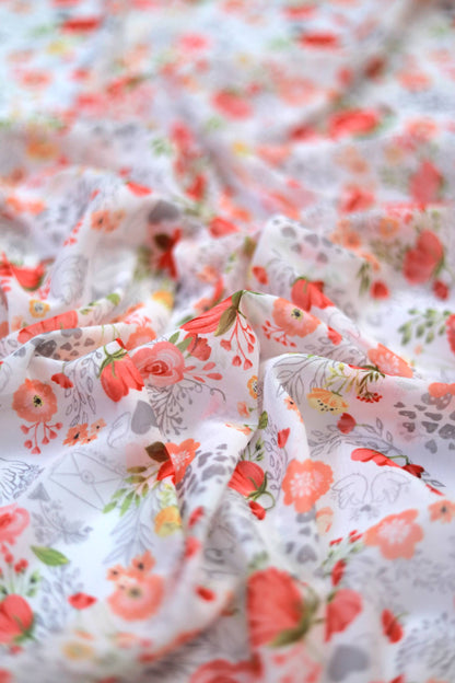Coral Bloom Weightless Fabric